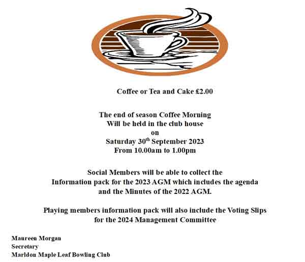 Coffee morning advert