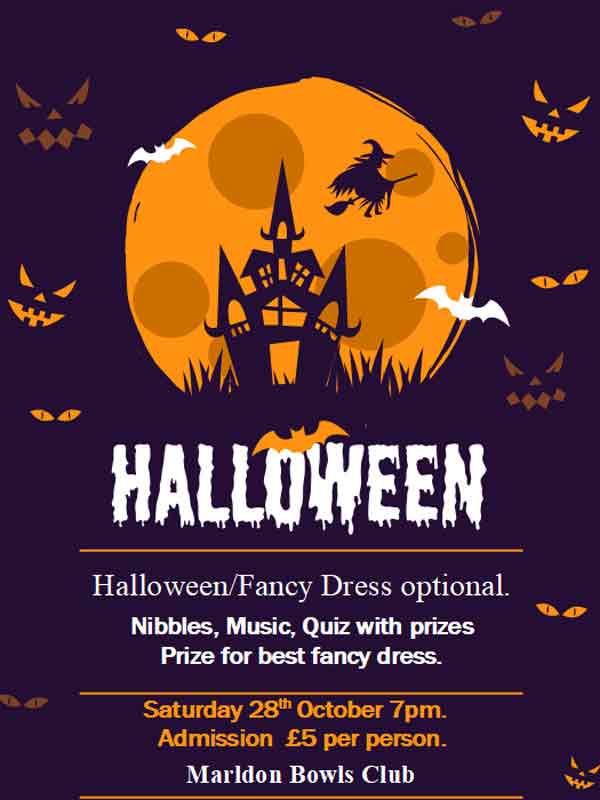 Halloween poster with witch and ghosts