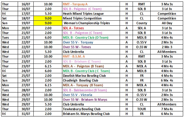 The July fixtures image part 2